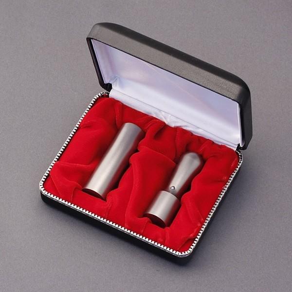 法人印鑑セット／シルバーチタン代表印-銀行印2本LLセット(丸天丸21mm-丸寸胴21mm)+Sケ-ス付／熟練職人の作成印影