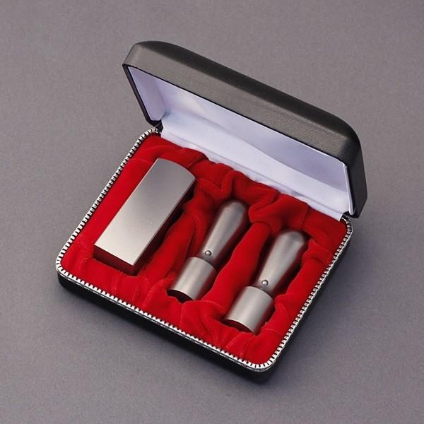 法人印鑑セット／シルバーチタン-LSLセット(丸天丸21-丸天丸16.5-角寸胴24mm)+Sケ-ス付／熟練職人の作成印影