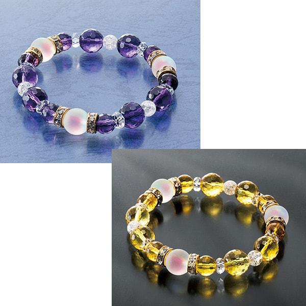 風水ルナフラッシュクリスタルブレス アメジスト 黄水晶 | 