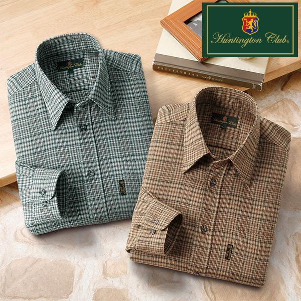 ハンティントン・クラブ ウール混カジュアルシャツ2色組 M L LL | 