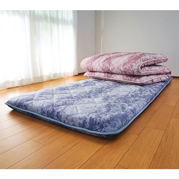 日本製 厚さが選べる抗菌防臭バランス敷き布団 厚さ8cmシングル／ピンク 厚さ8cmシングル／ブルー | 