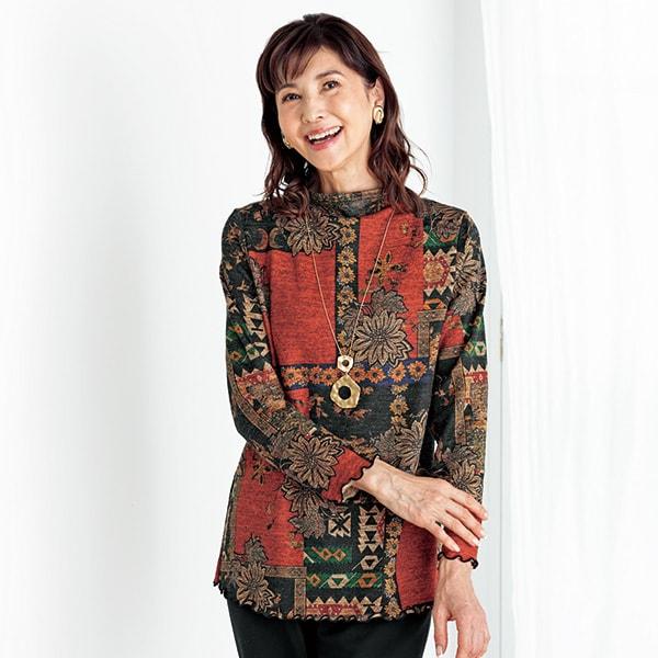 プリントメロウ使い裏起毛プルオーバー M〜L LL〜3L | 