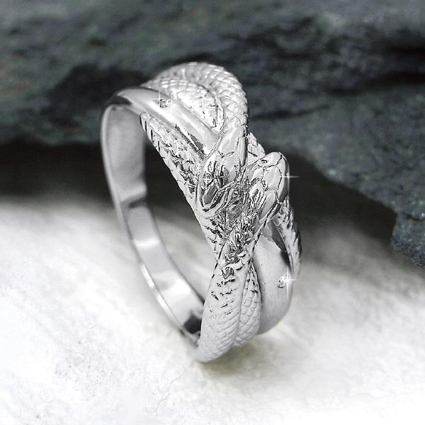 二匹の白蛇ダイヤモンドリング | 