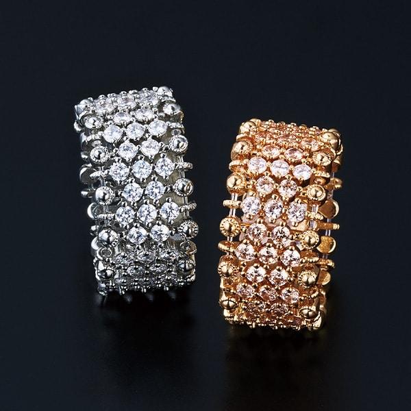 煌めきフリーサイズリング ゴールド シルバー | 