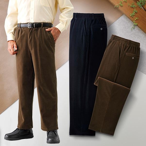 コーデュロイ裏フリース楽々パンツ2色組 | 