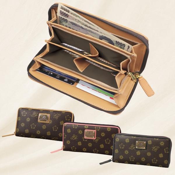 ルイ・ガルシア コインが分けられる長財布 ピンク系 ブラック系 ベージュ系 | 