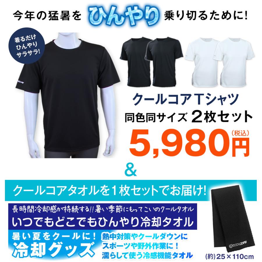 クールコアTシャツ 涼感メッシュ2枚組＋クールコアタオル＜ブラック ホワイト 3L 4L L LL M＞ |  | 13