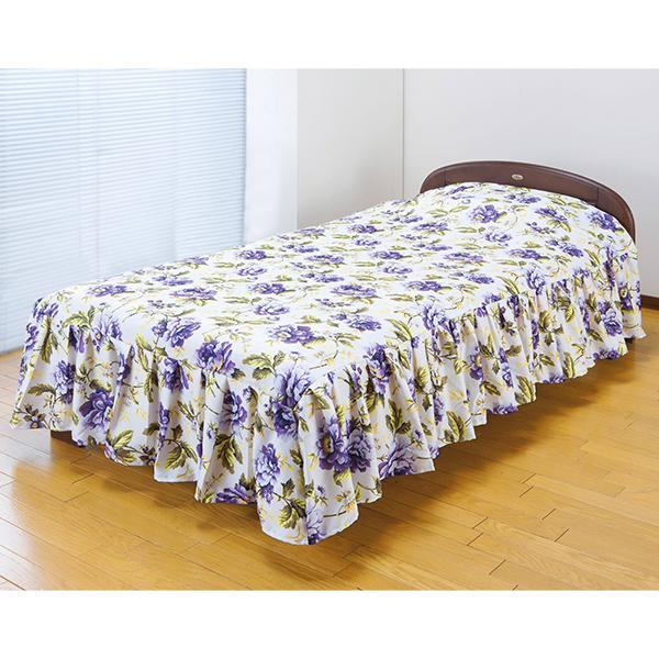 花柄ベッドカバーローズガーデン セミダブル120×220cm | 