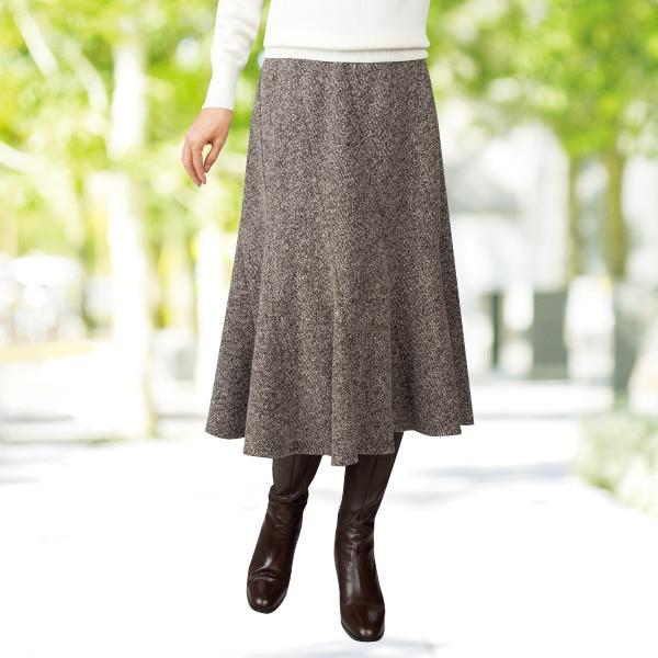 斜め切替セミフレアースカート ブラウン系 ブラック系 M L LL 3L | 