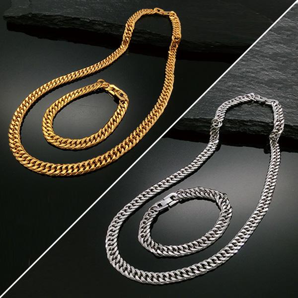 10mm6面ダブル喜平 ネックレス・ブレス2点セット | 