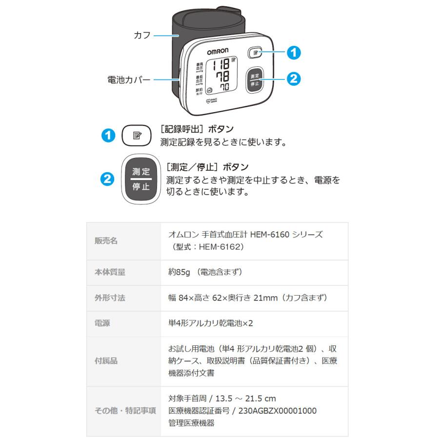 オムロン（OMRON） 手首式血圧計 HEM-6162 OMRON : はぴねすくらぶ