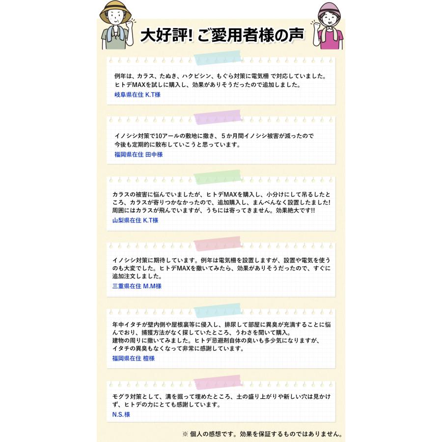 天然ヒトデ忌避剤 ヒトデMAX 2kg袋 小分け用不織布4枚付き 害獣・害鳥