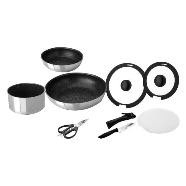 取っ手の取れるツーミリオンミラーフライパン9点セット の商品画像