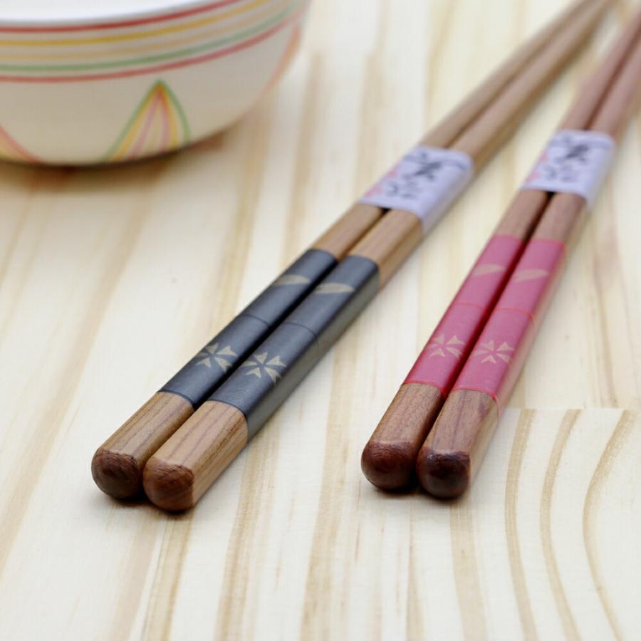 金桜 箸 夫婦 箱入 桐箱 刻印 メッセージ 若狭塗箸 すべり止め 食器
