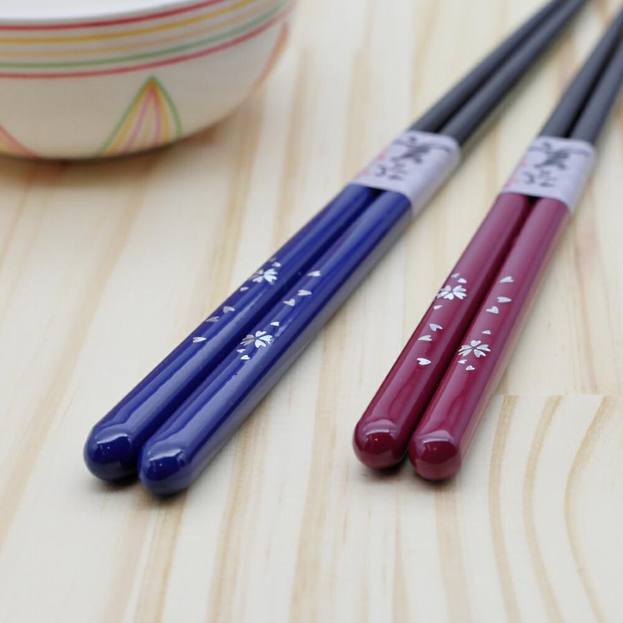 名入れ プレゼント お椀 お箸 桜 桜花 箸 名入れ 1膳 箱入 桐箱 刻印 メッセージ 若狭塗箸 すべり