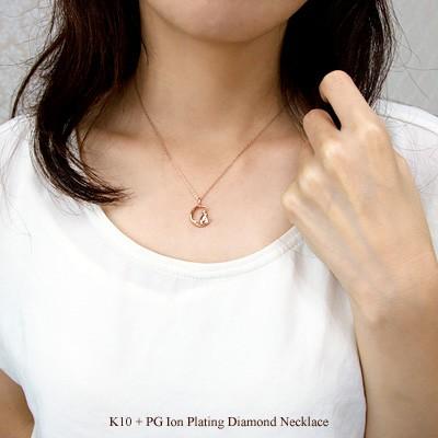 Red string 猫 月モチーフ ダイヤモンド ネックレス K10 / TITAN
