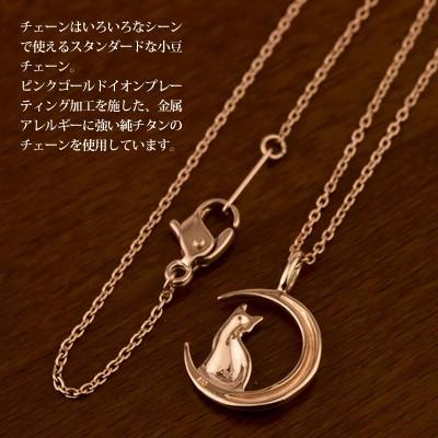 Red string 猫 月モチーフ タンザナイト ネックレス K10 / TITAN