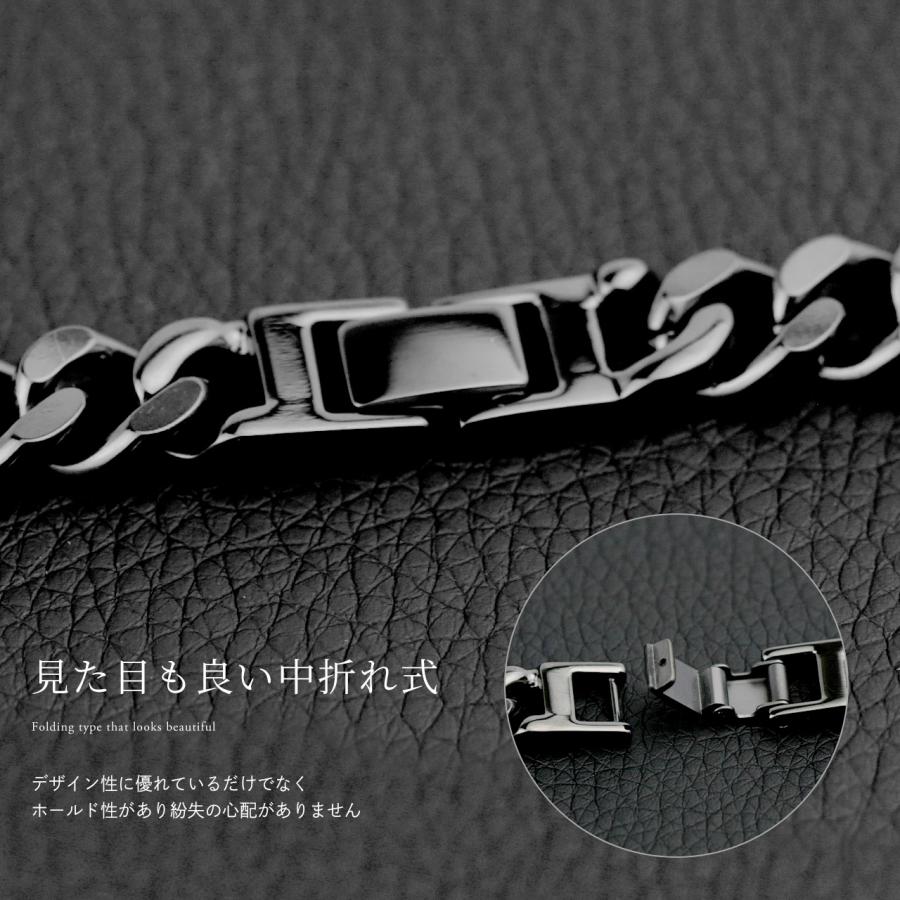 Red string チタンネックレス 喜平 50cm 幅9.3mm チェーン 黒 ブラック