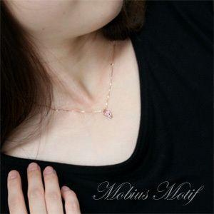 Red string ピンクトルマリン ダイヤモンド ネックレス K10PG 10金