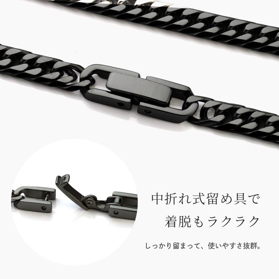 チタンネックレス 喜平 ネックレス 50cm 4.5mm幅 メンズ チタン チェーン プラチナ 加工 シルバー ゴールド ブラック ダブル喜平 6面 つけっぱなし Red stringの画像