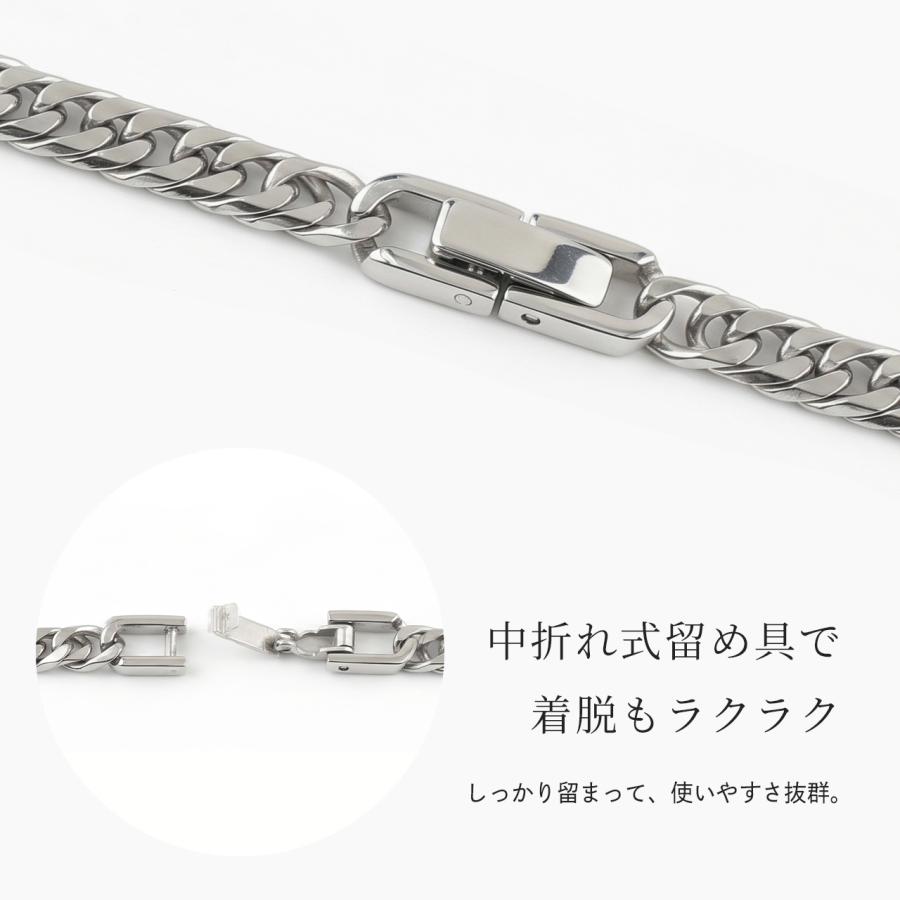 チタンネックレス 喜平 ネックレス 60cm 4.5mm幅 メンズ チタン チェーン プラチナ 加工 シルバー ゴールド ブラック 6面ダブル つけっぱなし Red stringの画像