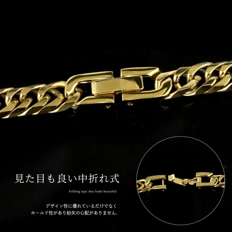 Red string 喜平 ネックレス チタン ゴールド チェーン 50cm 幅6.5mm
