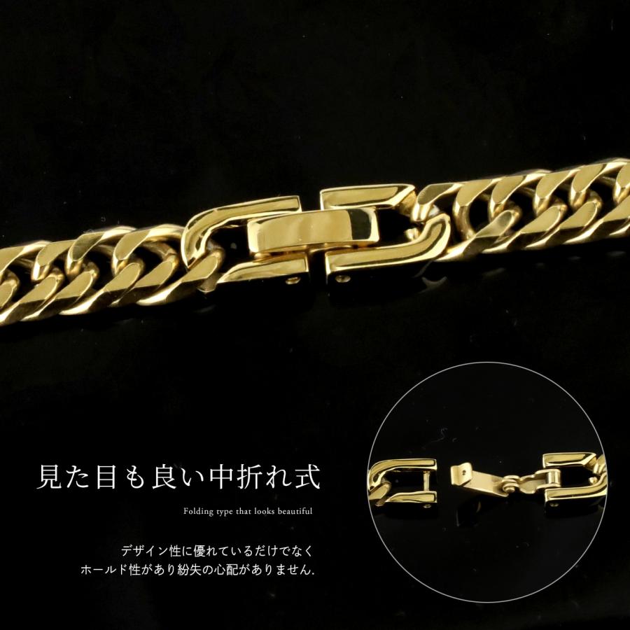 喜平 ネックレス チタン ゴールド チェーン 60cm 幅6.5mm 22g 金属アレルギー対応 つけっぱなし 6面 メンズ レディース シンプル プレゼント ギフト_1
