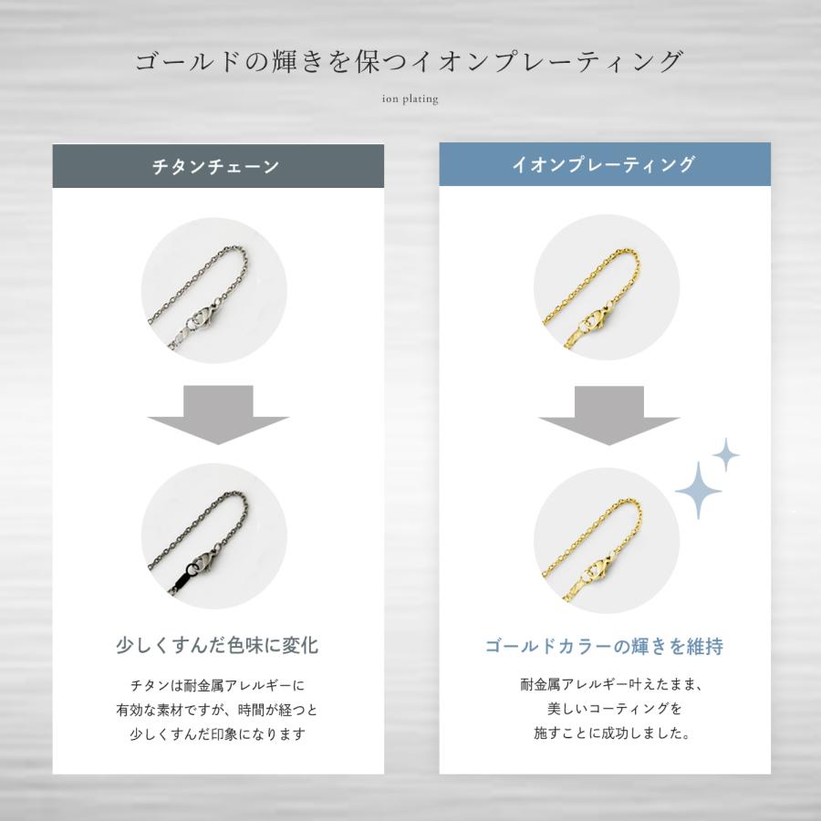 Red string 喜平 ネックレス チタン ゴールド チェーン 60cm 幅11.5mm