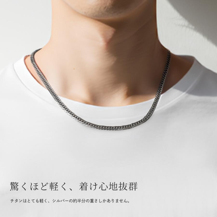 Red string 喜平ネックレス チタン メンズ チェーン シルバー 50cm 幅