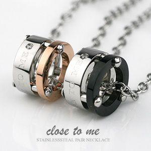 ペアネックレス （サージカルステンレス 天然ダイヤモンド ネックレス）Close to me （SN11-003（男性用）/SN11-004（女性用）