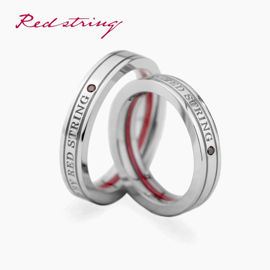 Red string 本物の赤い糸が入ったペアリング ダイヤモンド SV925 Red string 本物の赤い糸が入ったペアリング ダイヤモンド SV925