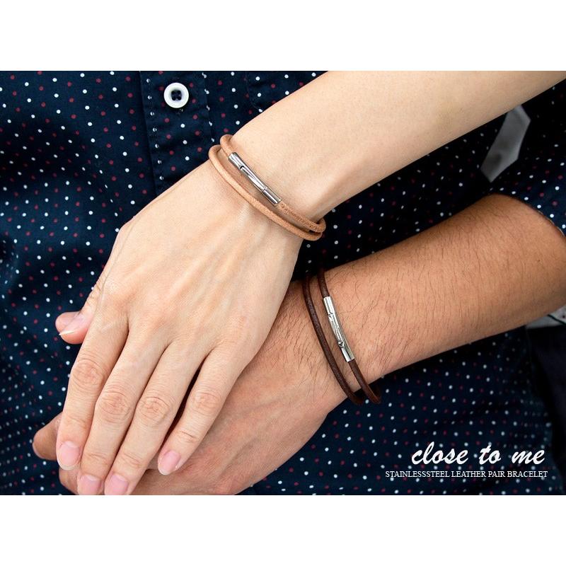 close to me（クロストゥーミー） ペアブレスレット レザー 刻印