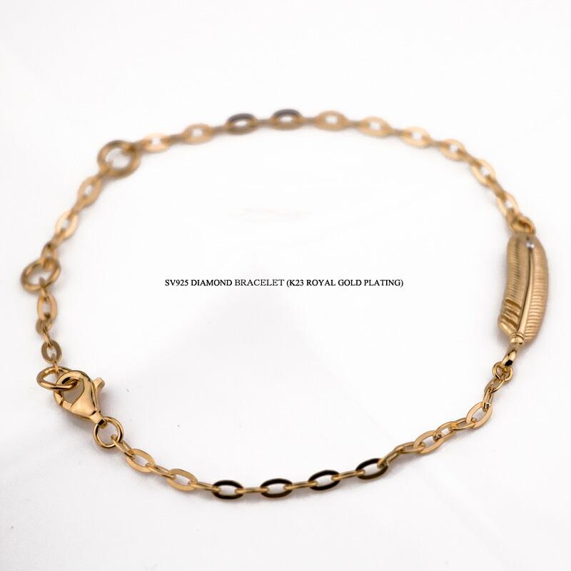 Red string シルバー925 ダイヤモンド メンズ ブレスレット フェザー