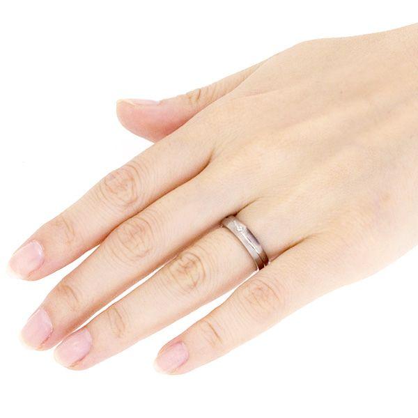 チタンリング 結婚指輪 ダイヤモンドなし ＆ ダイヤモンド付き 純チタン マリッジリング 男女ペアセット 金属アレルギー対応 ペアリング ブランド 刻印の画像