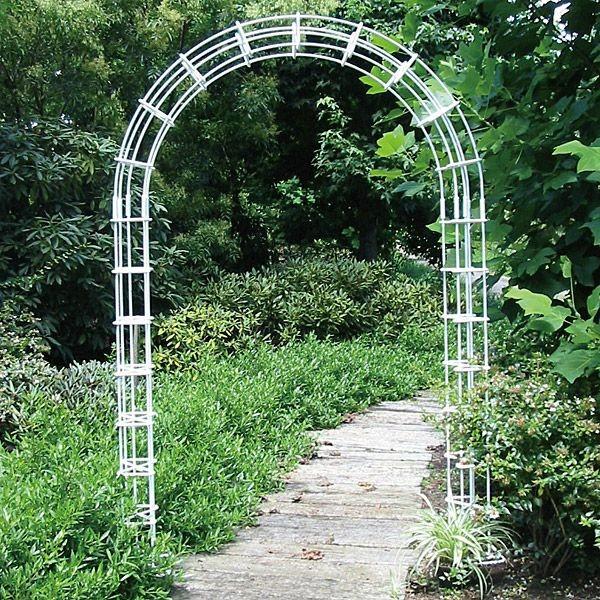 人気が高い最安値 ガーデンアーチ ローズアーチ 高級 ホワイト Ahm 3w 幅1500 高さ2150 奥行250 手作り 異形棒鋼 ローズ 薔薇 特注可能 送料無料 高い素材