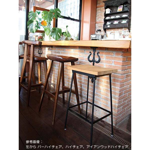 イス チェア 椅子 いす 木製 無塗装 アイアンウッド ハイチェア 1脚