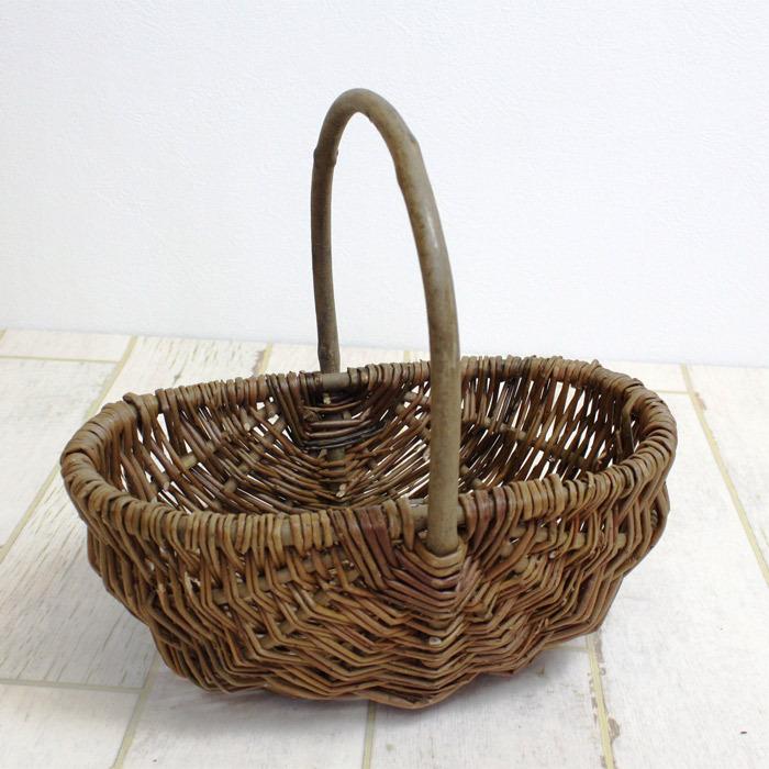 収納 かご バスケット 収納ボックス 皮付き柳アレンジ大 幅31 高12(27