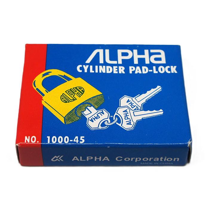 南京錠 アルファ かぎ 1000-45mm カギ違い キー3本付 6個入り ALPHA