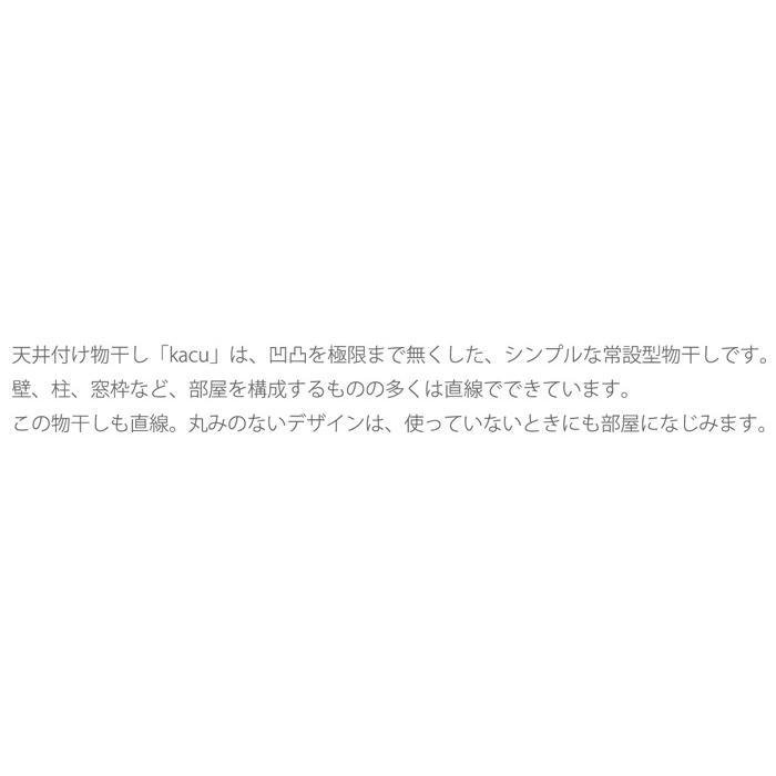 物干し 室内物干し 物干し金物 物干金物 天井付け物干し kacu E型 Sタイプ 幅2885×高さ653mm ブラック 黒 １台 森田アルミ工業 耐荷重15kg ハンガー シンプル_1