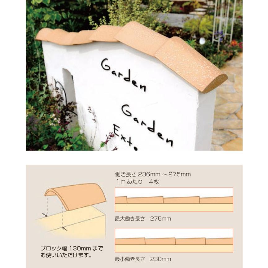 洋風塀瓦 笠木 屋外壁 外壁 セレ・トルク 平 陶器 W200×H50×L330 1個