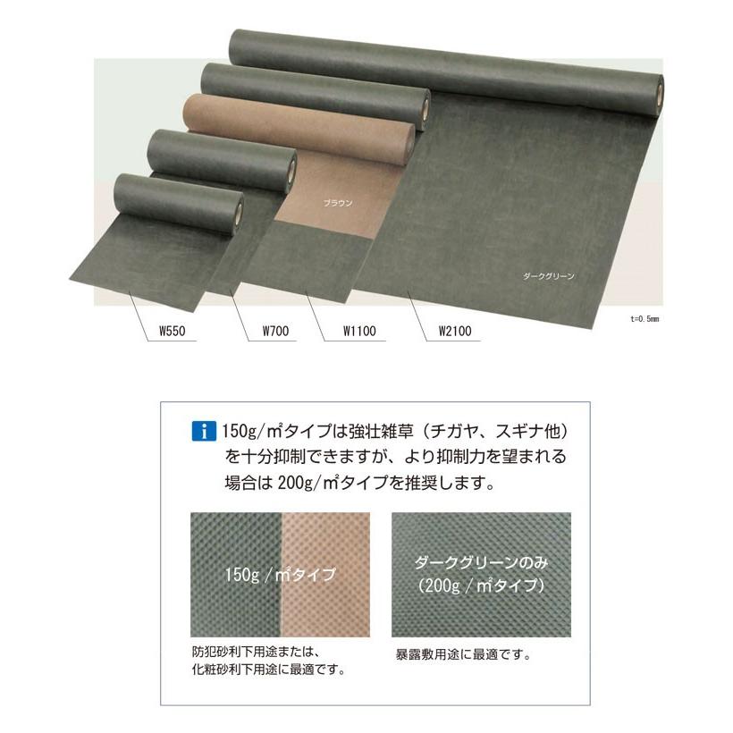 防草シート 雑草制御シート 防草シート シャットワン200g/平米タイプ W1000mm×50m巻 ダークグリーン シート本体 庭の画像