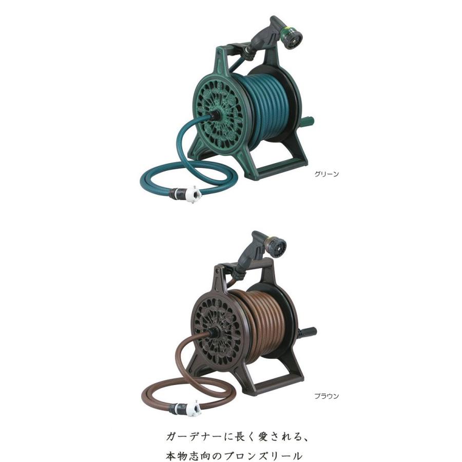 史上最も激安 ホースリール 散水 な ガーデンレトロホースリール ホースノズル付 30m Bronze Reel ガーデニンググッズ 散水用品 55 以上節約 Www Vittal Com Ar