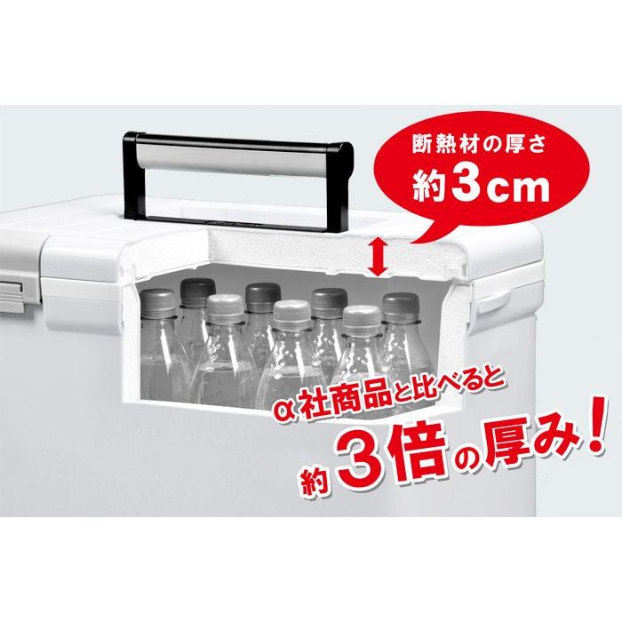 クーラーボックス 大型 保冷 ホリデー ランド クーラー 17L 500ml×14本分 ホワイト 保冷力 発泡材 取手 日本製 クーラーバッグ ショルダーベルト付きの画像