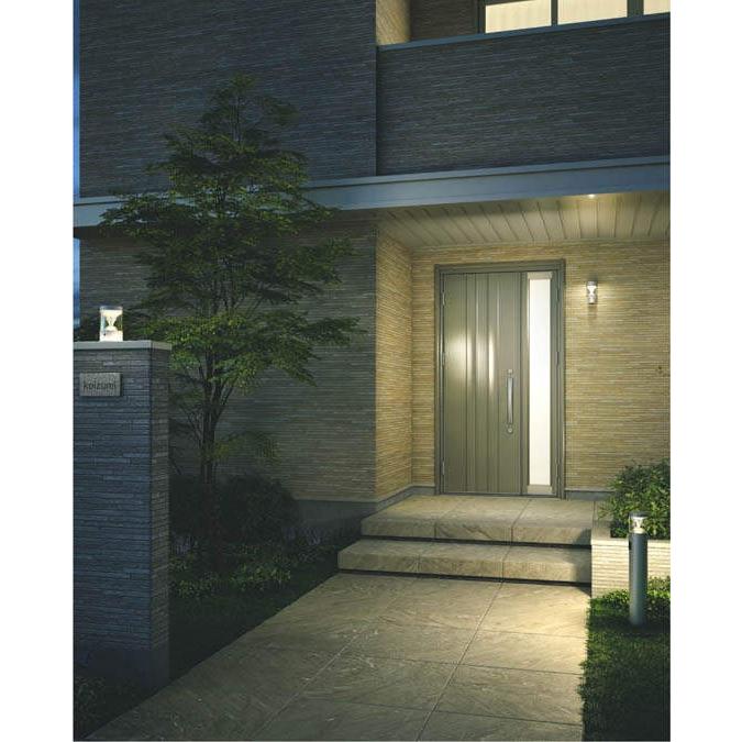 玄関　照明　ポーチ灯　一体型　ポーチライト　高さ207×幅104　LED　白熱球60W相当　防雨型　人感センサー付　黒色　照明器具