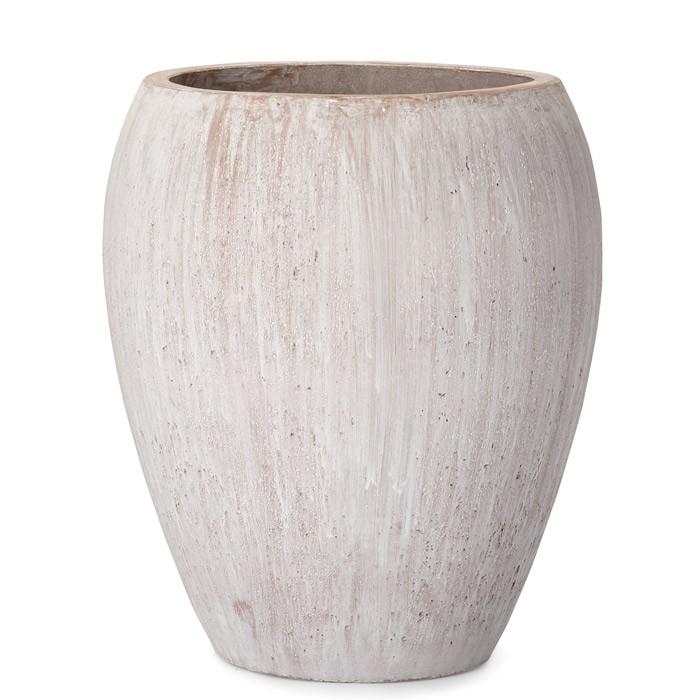 プランター大型 植木鉢 ファイバー コーテス ジャーホワイト 57×64cm ガーデニング園芸用品
