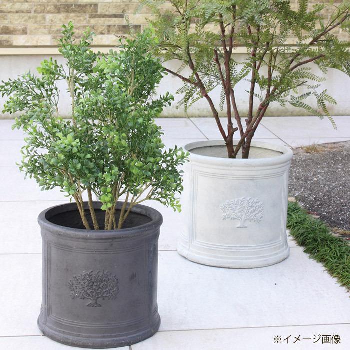 プランター 大型 植木鉢 おしゃれ 鉢植え 円柱 丸型 ラウンドポットフォレスト 10号ポット British Gray グレー 直径38.5×高さ35.5 鉢 底穴ありの画像