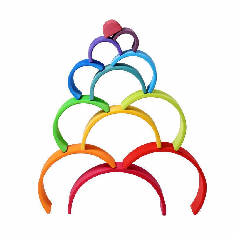 アーチレインボー&半月板　積み木 アーチレインボー&半月板 積み木 グリムス社アーチレインボー（小