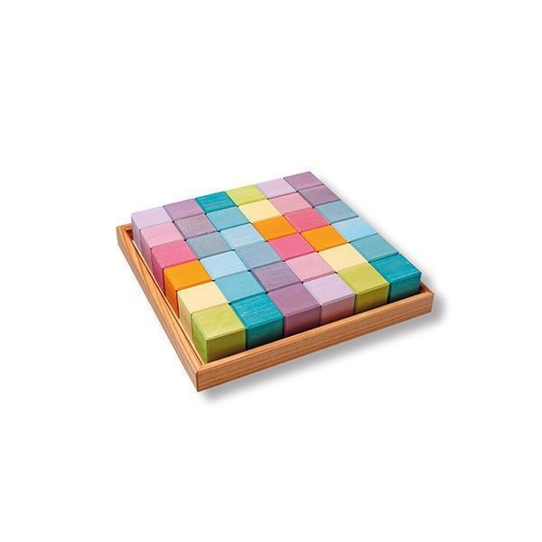 グリムス にじのキューブ 36個 パステル 新品未使用 にじのキューブ パステル 小 36pcs 木のおもちゃ 積木 積み木 つみき