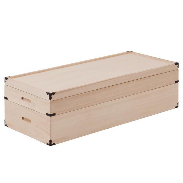 桐衣装箱 2段 高さ25cm 隅金具付 桐ケース 衣装ケース 押入れ