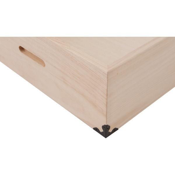 桐衣装箱 2段 高さ25cm 隅金具付 桐ケース 衣装ケース 押入れ